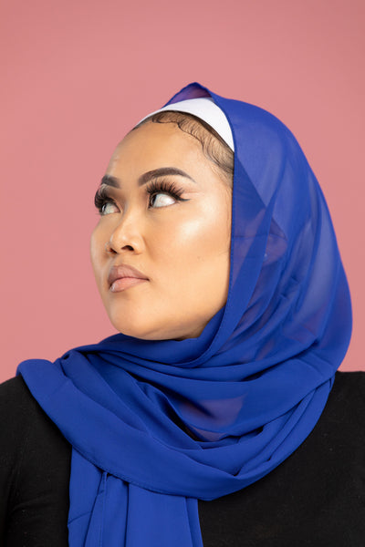 Cobalt Blue Chiffon hijab