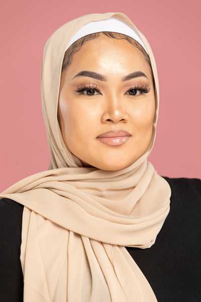Tan Chiffon Hijab