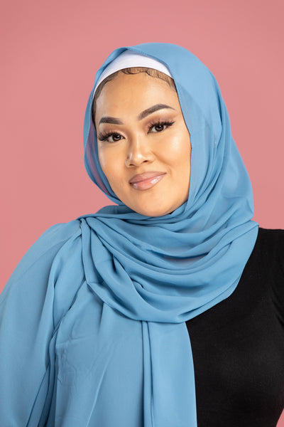 Blue Stone Chiffon Hijab