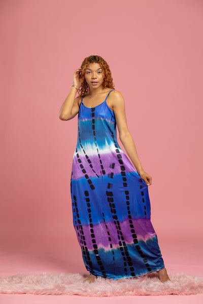 Tie Dye Purple Maxi Dress